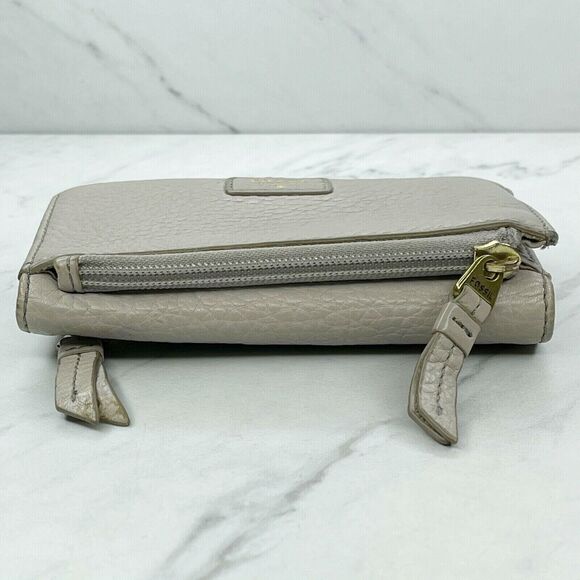 Fossil Gray Small Leather Wallet Billfold Card Holder Wallet Billfold - Picture 8 of 12